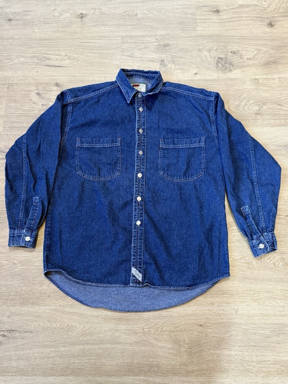 Vintage Levi's Red Tab Men’s Blue Long Sleeve Metal Button Down Denim Shirt M